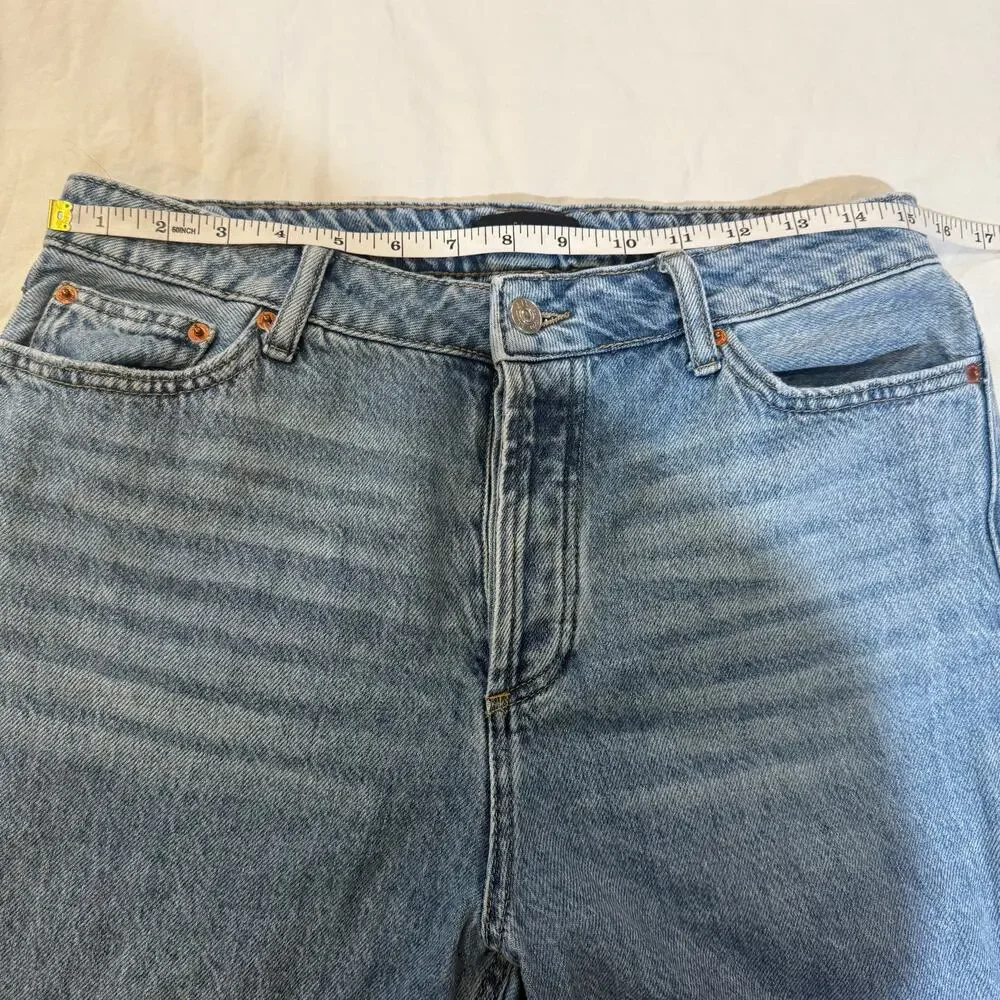 House of Harlow 1960 Button Fly Split Hem Straight Leg Jean 30